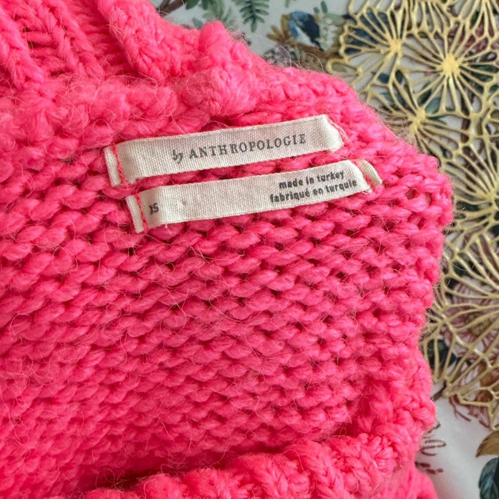 Vibrant pink, knit Anthropologie sweater - Picture 7 of 9